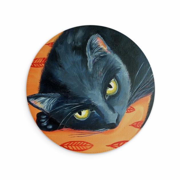 Black Cat Mouse Mat By Mary Stubberfield Lifestyle & Travel