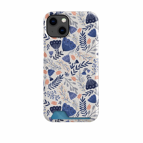 Blue Floral By Jade Mosinski Case And Card Case Case + Card