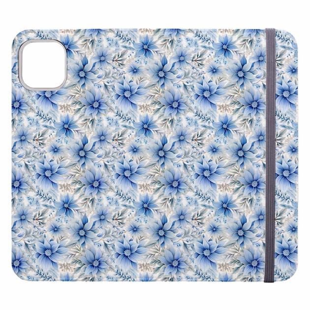 Blue Floral Wallet Case Iphone Cases