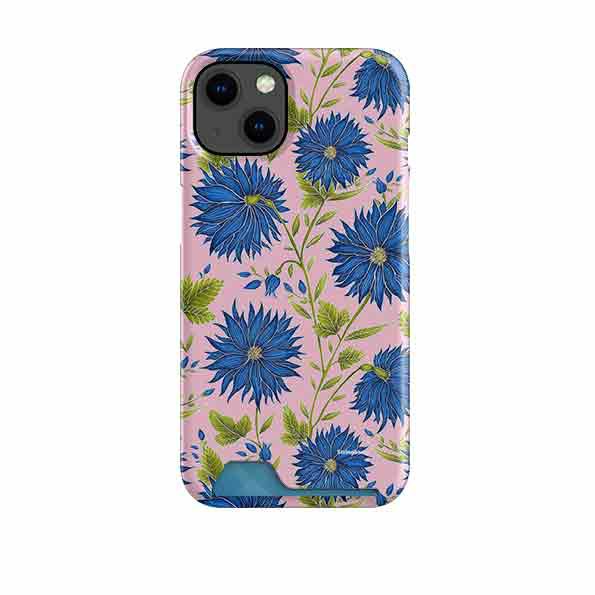 Blue Flowers Pink Case And Card By Catherine Rowe Case + Card