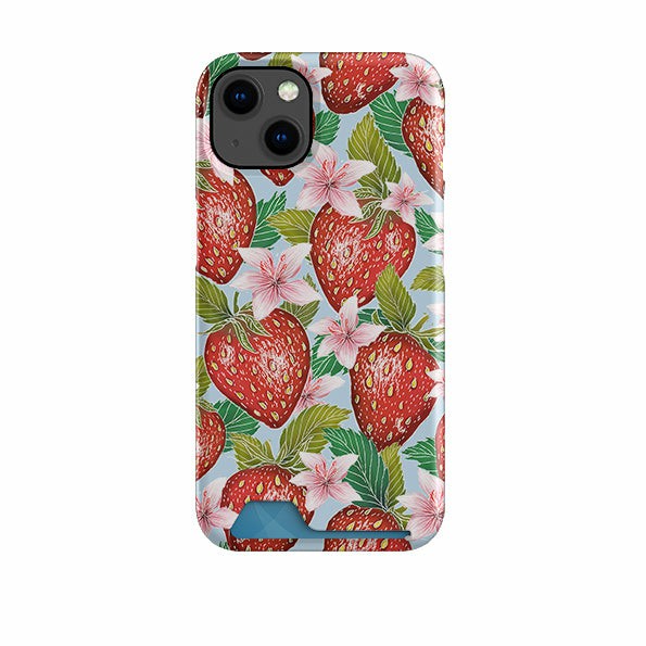 Blue Strawberries Case And Card Case By Catherine Rowe Case + Card