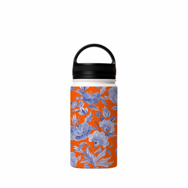 Blue Tapestry Orange Insulated Stainless Steel Water Bottle Around The House