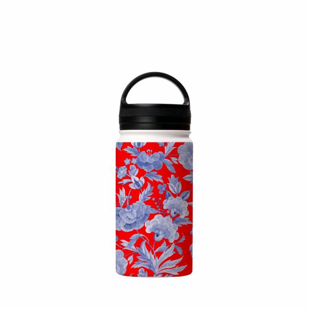 Blue Tapestry Red Insulated Stainless Steel Water Bottle Around The House