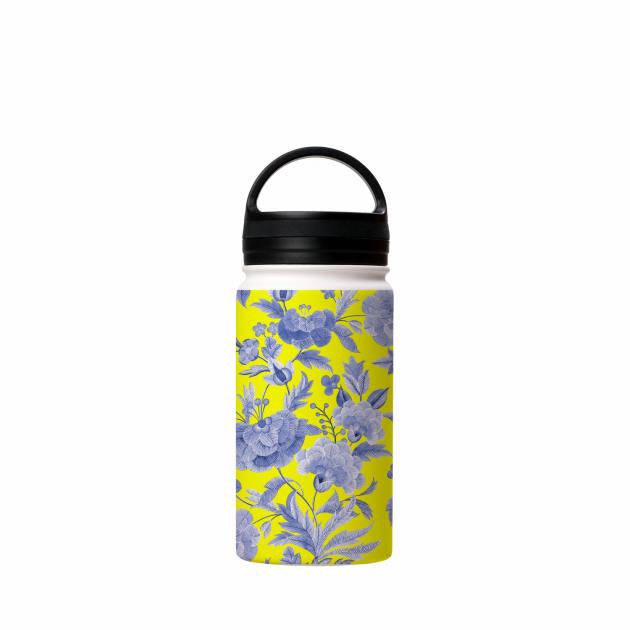 Blue Tapestry Yellow Insulated Stainless Steel Water Bottle Around The House