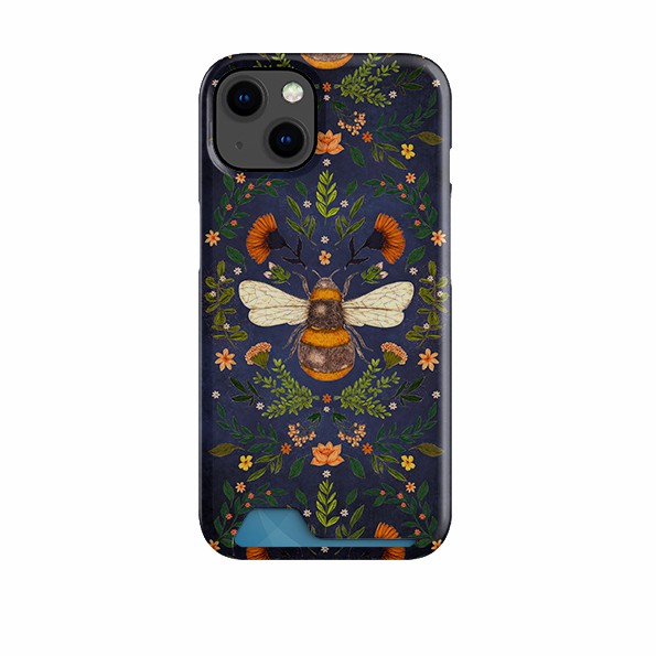 Botanical Bee Blue By Jade Mosinski Case And Card Case Case + Card