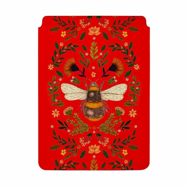 Botanical Bee Red By Jade Mosinski Laptop, Kindle & Ipad Sleeve Laptop, Kindle & Ipad Sleeves