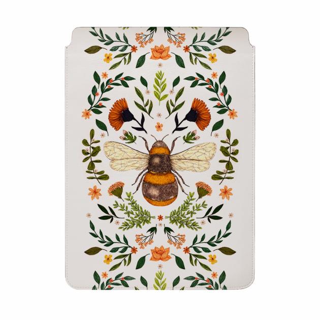 Botanical Bee White By Jade Mosinski Laptop, Kindle & Ipad Sleeve Laptop, Kindle & Ipad Sleeves