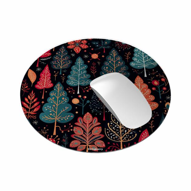 Dark Winter Forest Vegan Leather Mouse Mat Lifestyle & Travel