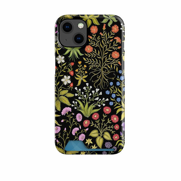 Fleurs Black Case And Card Case By Catherine Rowe Case + Card