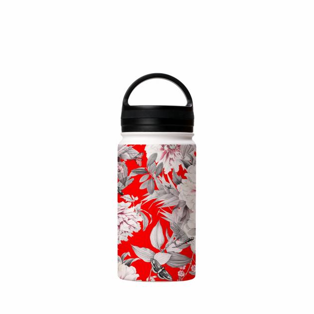 Forest Trail Red Insulated Stainless Steel Water Bottle Around The House