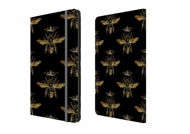 Golden Bees Black Folio Notebook Lifestyle & Travel