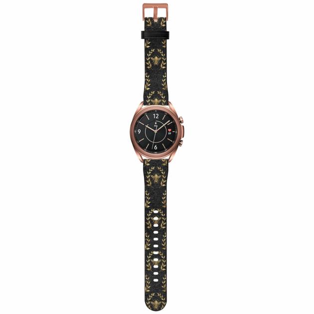 Golden Bees Grey Samsung Watch Strap Android Watch Straps