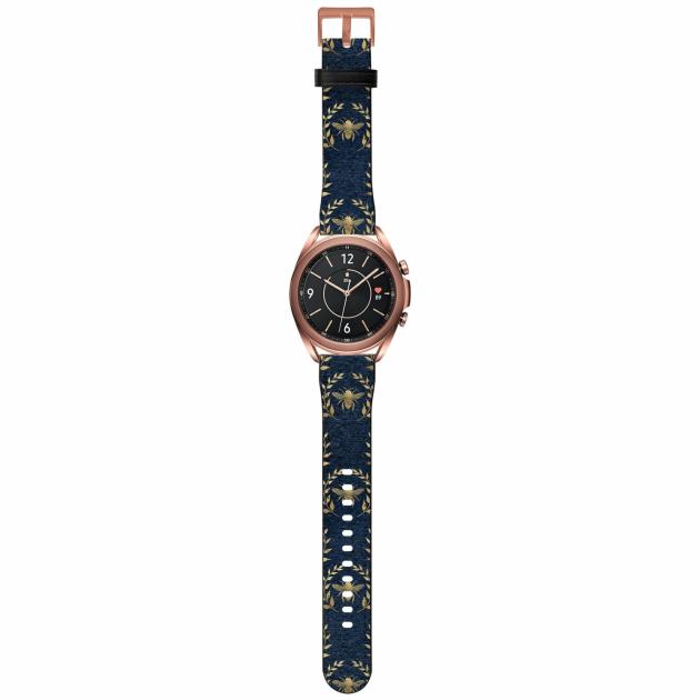 Golden Bees Navy Samsung Watch Strap Android Watch Straps