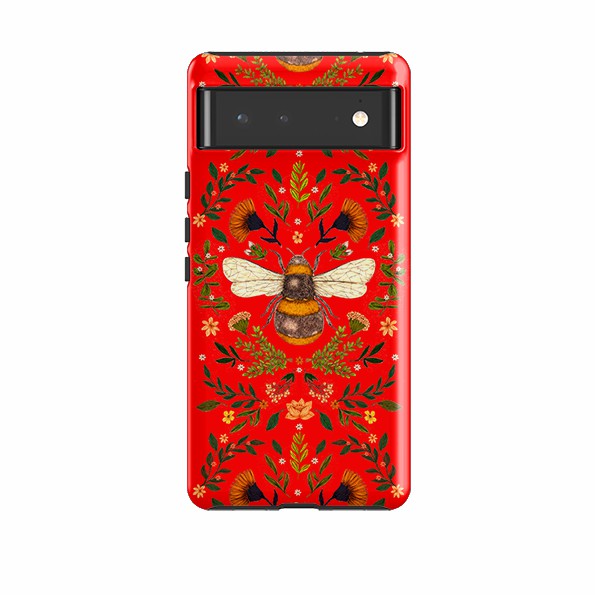 Google Tough Case – Botanical Bee Red By Jade Mosinski Google Cases