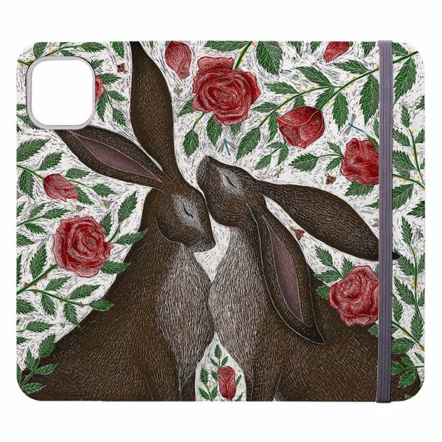 Hares And Red Roses By Catherine Rowe Wallet Case Iphone Cases