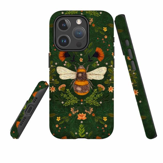 Iphone Magsafe Tough Case – Botanical Bee Green By Jade Mosinski Iphone Cases