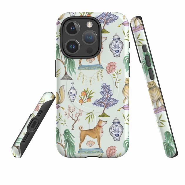 Iphone Magsafe Tough Case – Chinoiserie Menagerie Green By Catherine Rowe Iphone Cases