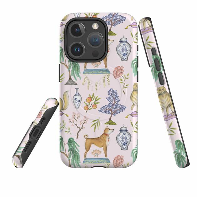 Iphone Magsafe Tough Case – Chinoiserie Menagerie Pink By Catherine Rowe Iphone Cases