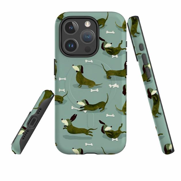 Iphone Magsafe Tough Case – Dash Dogs Green By Katherine Quinn Iphone Cases