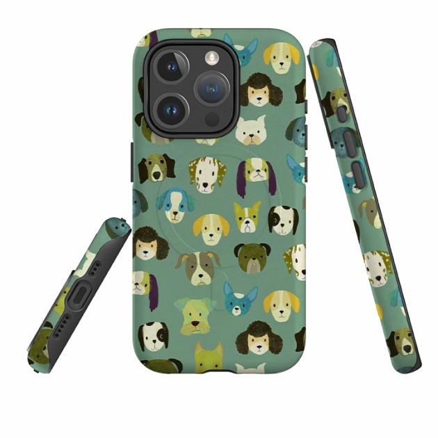 Iphone Magsafe Tough Case – Dog Heads Green By Katherine Quinn Iphone Cases