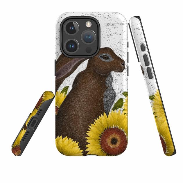 Iphone Magsafe Tough Case – Hare With Sunflowers By Catherine Rowe Iphone Cases