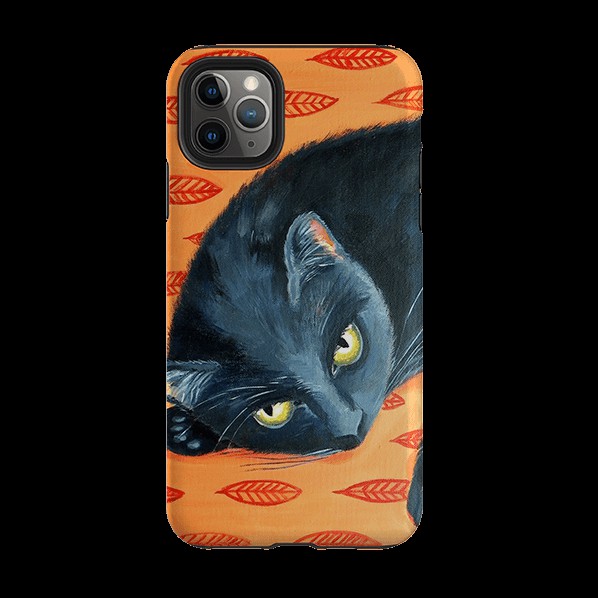 Iphone Tough Case – Black Cat By Mary Stubberfield Iphone Cases