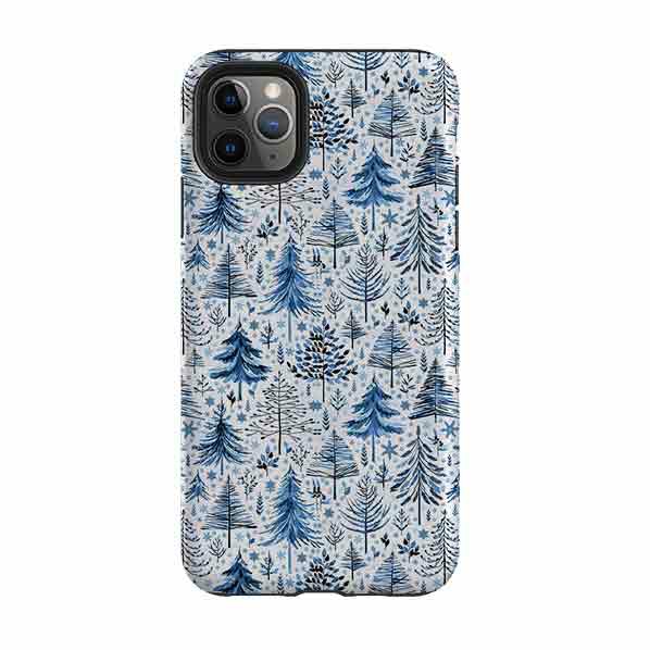 Iphone Tough Case – Blue Xmas Trees By Elisabeth Haager Iphone Cases