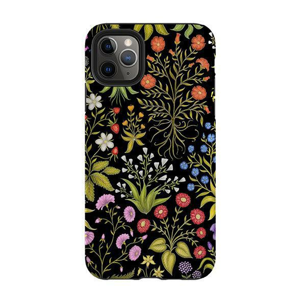 Iphone Tough Case – Fleurs Black By Catherine Rowe Iphone Cases