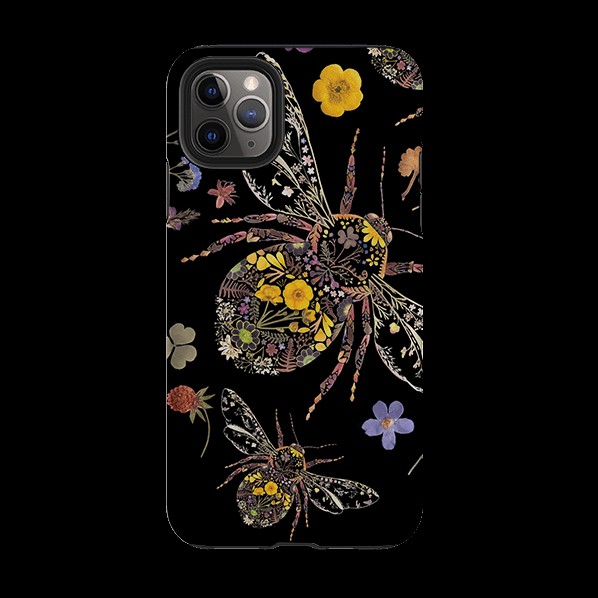 Iphone Tough Case – Floral Bumble Bees By Helen Ahpornsiri Iphone Cases