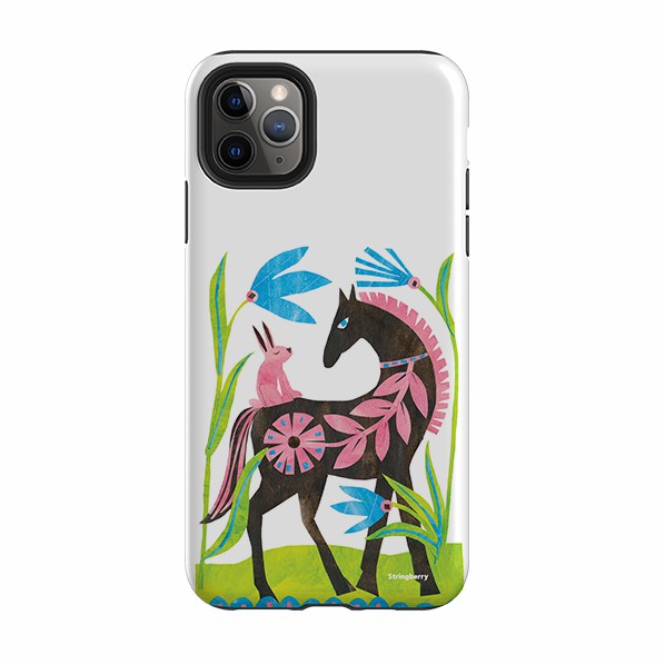 Iphone Tough Case – Folk Horse And Bunny By Tracey English Iphone Cases