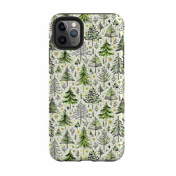 Iphone Tough Case – Green Xmas Trees By Elisabeth Haager Iphone Cases