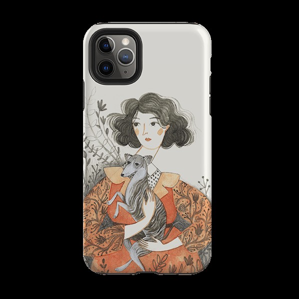 Iphone Tough Case – Lady With Whippet By Meghann Rader Iphone Cases