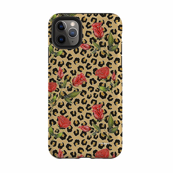 Iphone Tough Case – Leopard Print Rose Pattern By Catherine Rowe Iphone Cases