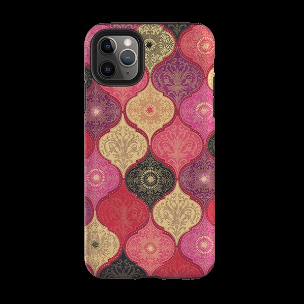 Iphone Tough Case – Red Damask By Jehane Iphone Cases