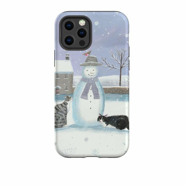 Iphone Tough Case – Snowman And Cats By Mary Stubberfield Iphone Cases