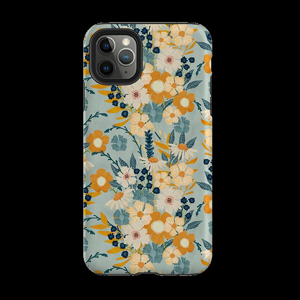 Iphone Tough Case – Yellow And Blue Floral By Katherine Quinn Iphone Cases