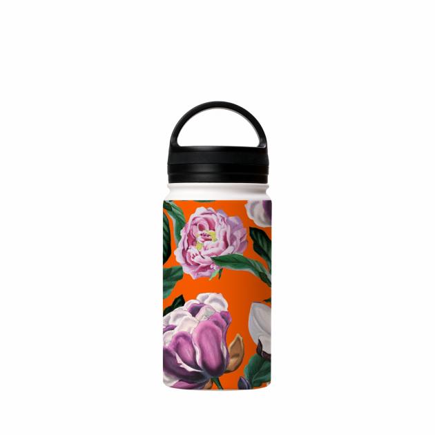 Jive Floral Orange Insulated Stainless Steel Water Bottle Around The House