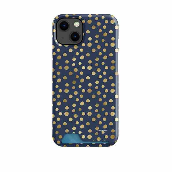 Navy Polka Case And Card Case + Card