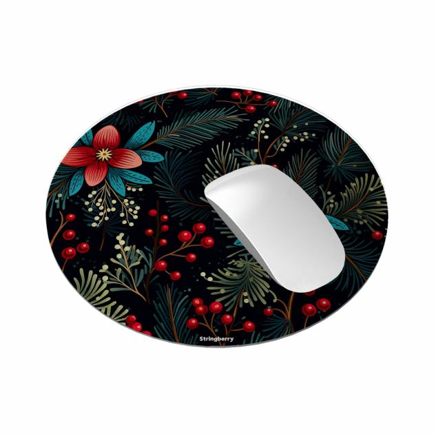 Red Berries Vegan Leather Mouse Mat Lifestyle & Travel