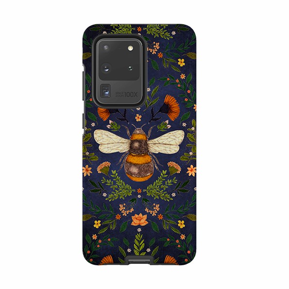 Samsung Tough Case – Botanical Bee Blue By Jade Mosinski Phone Cases