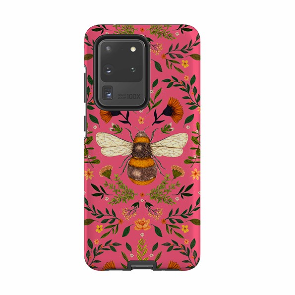 Samsung Tough Case – Botanical Bee Peach By Jade Mosinski Phone Cases