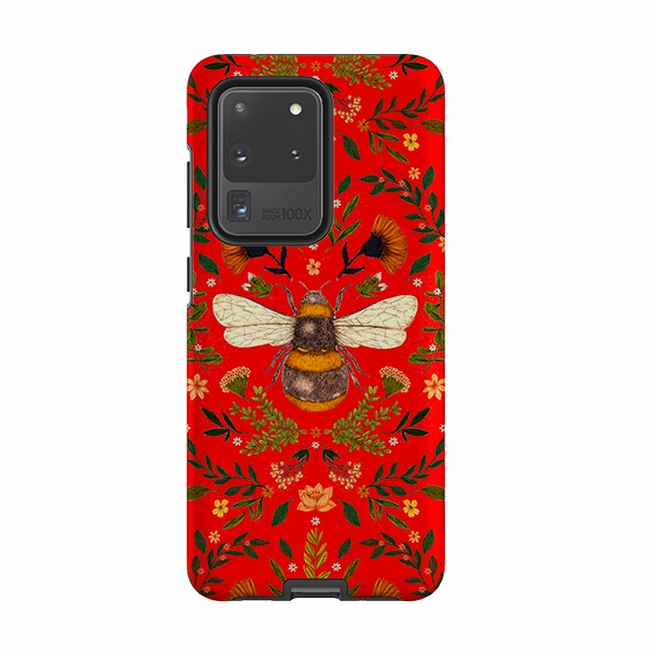 Samsung Tough Case – Botanical Bee Red By Jade Mosinski Phone Cases