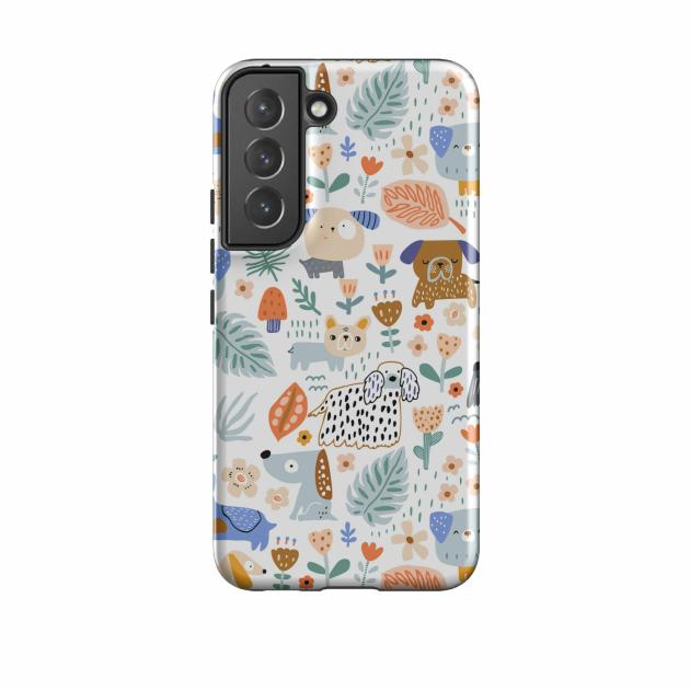 Samsung Tough Case – Dog Floral Pattern Phone Cases