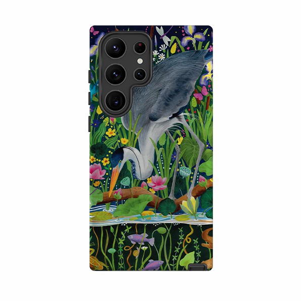 Samsung Tough Case – Heron Fishing By Bex Parkin Phone Cases