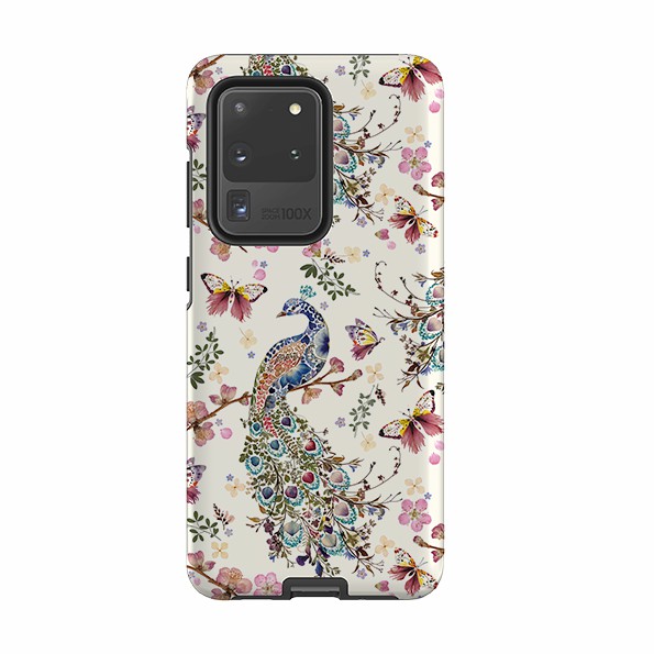 Samsung Tough Case – Peacock And Cherry Blossoms By Helen Ahpornsiri Phone Cases