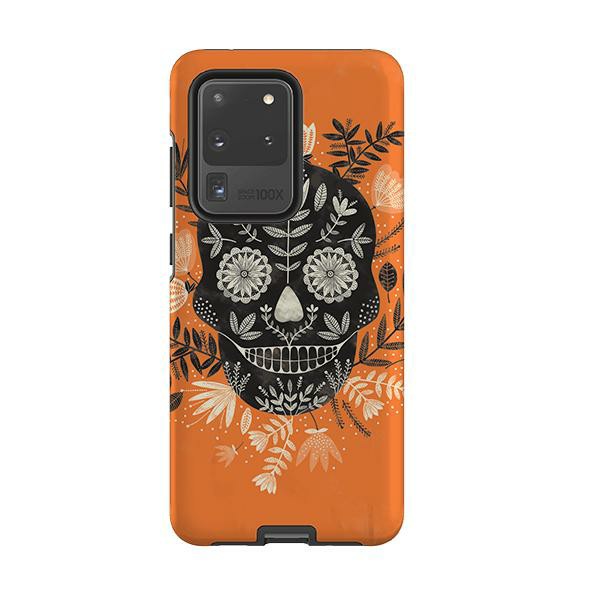 Samsung Tough Case – Sugarskull Orange By Jade Mosinski Phone Cases