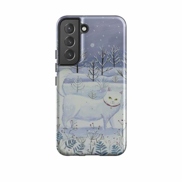 Samsung Tough Case – White Cat By Mary Stubberfield Phone Cases