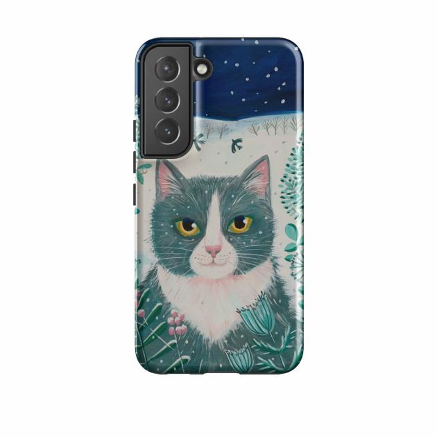 Samsung Tough Case – Xmas Cat By Mary Stubberfield Phone Cases