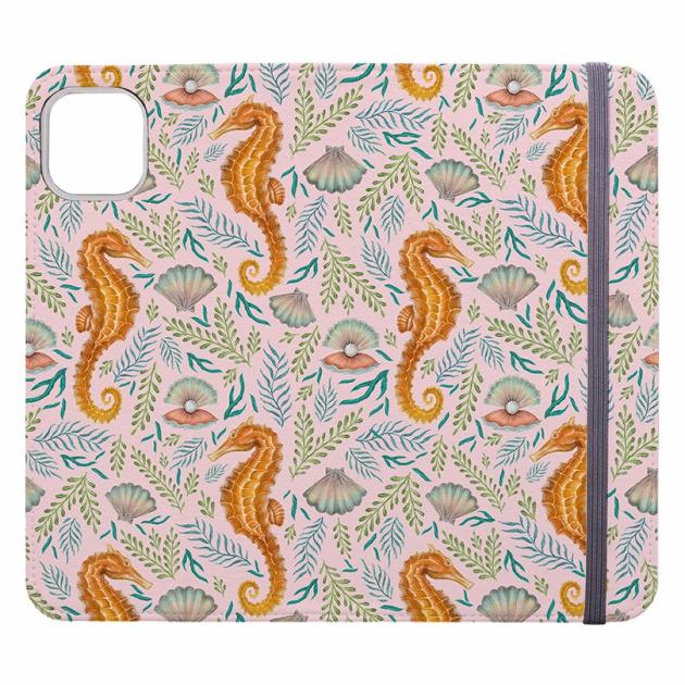 Seahorse Pink By Catherine Rowe Wallet Case Iphone Cases