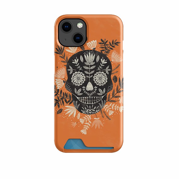 Sugar Skull Orange By Jade Mosinski Case And Card Case Case + Card